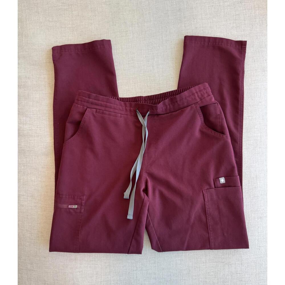 FIGS Yola Scrub Pants Burgundy Size XS